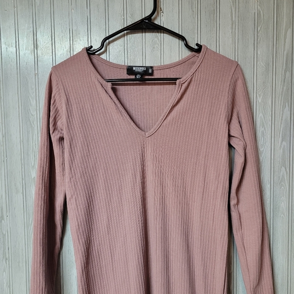 Missguided Mauve Ribbed Maternity Dress Size 4 - Picture 3 of 4